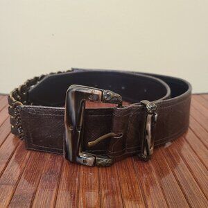 Suzi Roher Leather & Metal Expanding Belt -- PLEASE READ